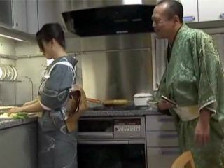 Fucking Father-in-Law: Nippon Son Bangs Wife in Kitchen Desire for Lunchtime XXX